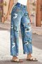 Floral Regular Fit Cotton Street Jeans