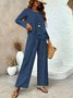 Botanical Pattern Street Square Neck Two-Piece Set