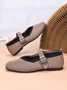 Hot Sale Women's Breathable Mesh Flying Woven Square Toe Casual Breathable Light Cloth Lining Flat Shoes