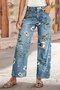 Floral Regular Fit Cotton Street Jeans