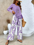 Street Square Neck Loose Geometric Two-Piece Set
