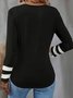 Simple V Neck Long Sleeve T-Shirt