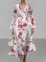 Floral Semi Formal Regular Fit Puff Sleeve Dress