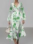 Floral Semi Formal Regular Fit Puff Sleeve Dress