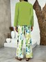 Simple Square Neck Loose Two-Piece Set