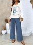 Loose Simple Square Neck Dandelion Two-Piece Set