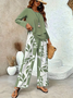 Street Square Neck Loose Geometric Two-Piece Set