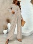 Casual Loose Floral Square Neck Two-Piece Set
