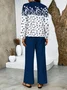 Square Neck Gradient Pattern Simple Loose Two-Piece Set