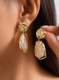 Stylish Metallic Pleated Earrings