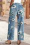 Floral Regular Fit Cotton Street Jeans
