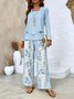 Street Square Neck Loose Geometric Two-Piece Set