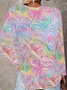 Women's Long Sleeve T-shirt Spring/Fall Pink Abstract Printing Jersey Crew Neck Daily Going Out Casual Top