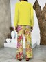 Street Floral Loose Square Neck Two-Piece Set