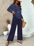 Square Neck Simple Polka Dots Two-Piece Set