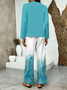 Casual Gradient Pattern Square Neck Two-Piece Set