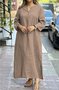 Cotton Casual Plain Regular Fit Dress With No