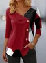 Cotton Regular Fit Casual Contrast Stitching T-Shirt