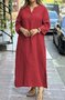 Cotton Casual Plain Regular Fit Dress With No
