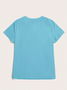 Simple Casual V-Neck Printed Long-Sleeved T-Shirt