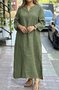 Cotton Casual Plain Regular Fit Dress With No