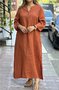 Cotton Casual Plain Regular Fit Dress With No