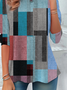 Women's Long Sleeve T-shirt Spring/Fall As Picture Abstract Plaid Printing Jersey Crew Neck Daily Going Out Casual Top