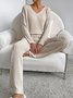 Women's Embossed Plain Daily Going Out Two-Piece Set Apricot Casual Spring/Fall Top With Pants Matching Set