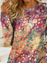 Women's Long Sleeve T-shirt Spring/Fall As Picture Abstract Printing Jersey Crew Neck Daily Going Out Casual Top