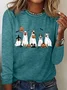 Holiday Round Neck Long Sleeve Halloween Letter Print T-Shirt