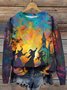 Halloween Round Neck Long Sleeve Casual Sweatshirt