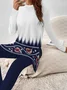 Women's Printing Floral Daily Going Out Two-Piece Set Purplish blue Casual Spring/Fall Top With Pants Matching Set
