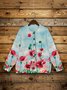 Crew Neck Gradient Pattern Ethnic Cardigan