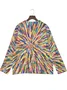 Casual Vintage Geometric Print Loose Knit Cardigan