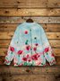Crew Neck Gradient Pattern Ethnic Cardigan