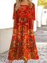 Regular Fit Cotton Casual Geometric Dress With No