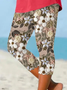 Women's  Elastic Waist H-Line Legging Daily Going Out Pants As Picture Casual Printing Floral Summer Pants