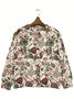 Casual Loose Crew Neck Floral Cardigan