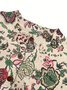 Casual Loose Crew Neck Floral Cardigan
