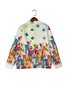Casual Vintage Geometric Print Loose Knit Cardigan