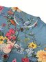 Ethnic Floral Knitted Crew Neck Cardigan