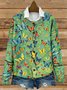 Peasant Floral Crew Neck Knitted Cardigan