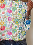 Women Simple Floral Spring/Fall Commuting Loose Jersey Long Sleeve Regular H-Line T-shirts