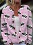 Crew Neck Loose Knitted Peasant Cardigan