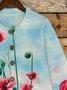 Crew Neck Gradient Pattern Ethnic Cardigan