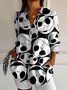 Halloween Women's Shirt Pattern Skull Elegant Retro