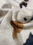 Crew Neck Loose Knitted Peasant Cardigan