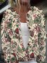 Casual Loose Crew Neck Floral Cardigan
