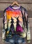 Halloween Round Neck Long Sleeve Casual Sweatshirt
