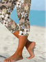 Women's  Elastic Waist H-Line Legging Daily Going Out Pants As Picture Casual Printing Floral Summer Pants